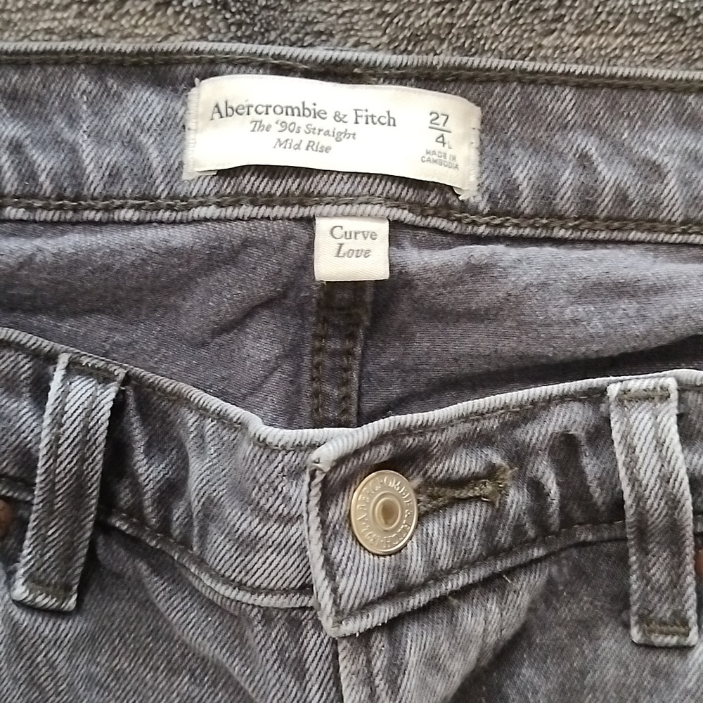 Gray/Black Jeans Abercrombie Curve Love 27